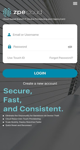 Android application ZPE Cloud screenshort
