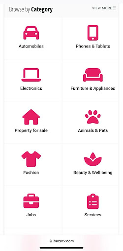 Android application bazarv screenshort