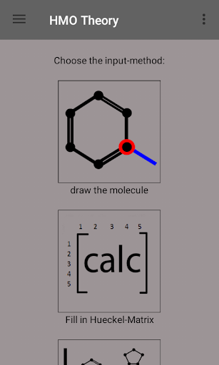 Android application Hueckel Molecular Orbital HMO screenshort
