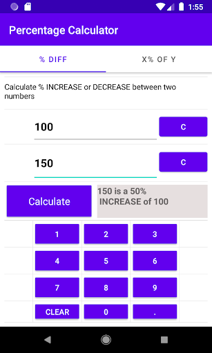 Percentage Calculator Screen 2