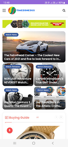 Android application Luxury Watches Marketplace screenshort