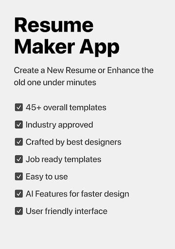 Screenshot of ResumeIT - Quick CV Maker App