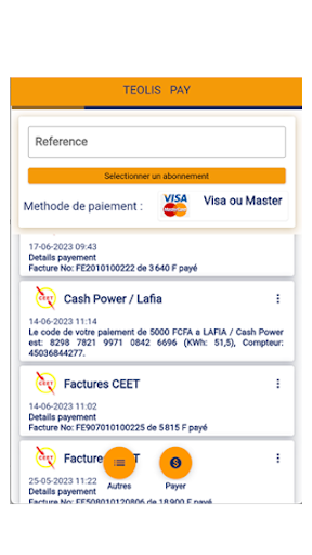 Android application TEOLIS PAY screenshort