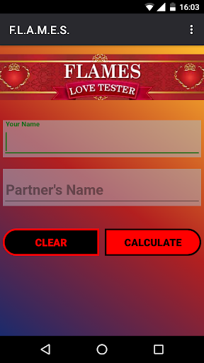 Android application F.L.A.M.E.S. screenshort