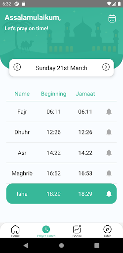 Huddersfield Prayer Times Screen 2