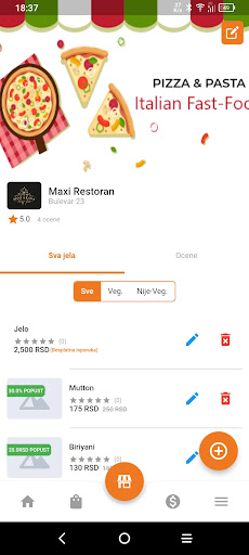 Android application Prava Klopa | Restoran screenshort