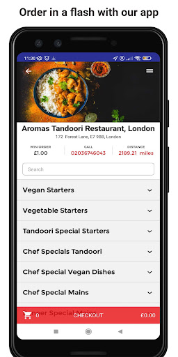 Android application Aromas Tandoori Restaurant, Lo screenshort