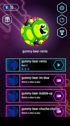 Gummy Bear Tiles Hop Edm Songs Screen 2