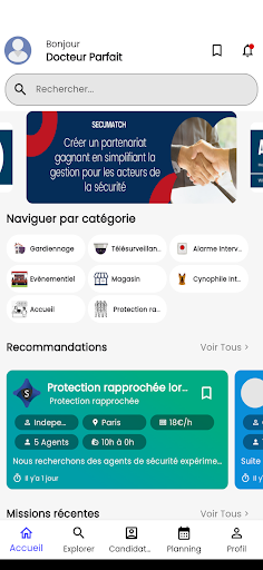 Android application SECUMATCH screenshort