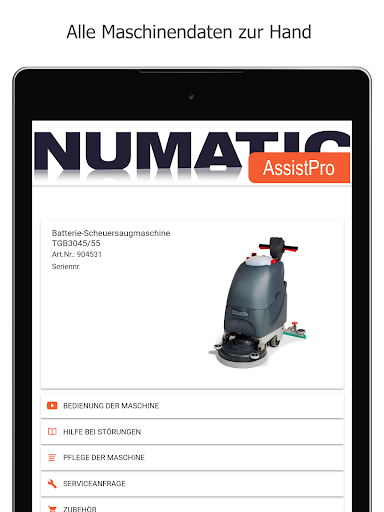 Numatic AssistPro CH Screen 2