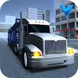 Big car transport truck 3D icon