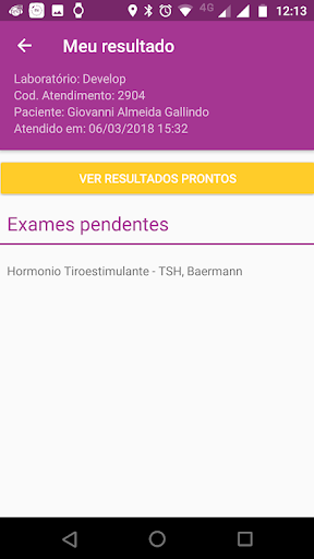 VIDA - Resultados de Exames Screen 3