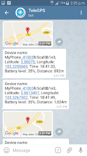 GPS To Telegram Messenger Screenshot