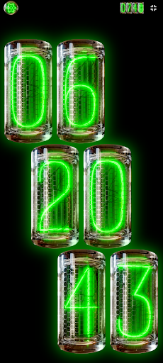 Glass Nixie Night Clock Green Screen 2