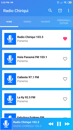 Android application Radio Chiriqui 103.3 fm Panama screenshort