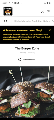 Android application The Burger Zone screenshort
