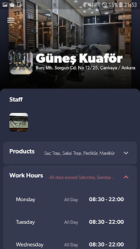 Android application Appoint Salon screenshort