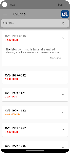 Android application CVErine screenshort