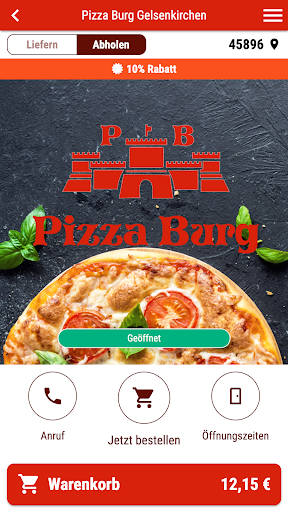 Android application Pizza Burg Gelsenkirchen screenshort