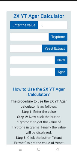 Android application Biocalculator screenshort