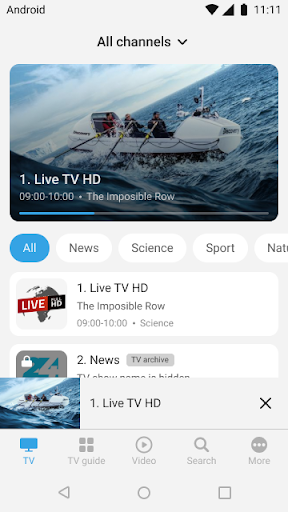 Xtream TV Mobile Screen 2