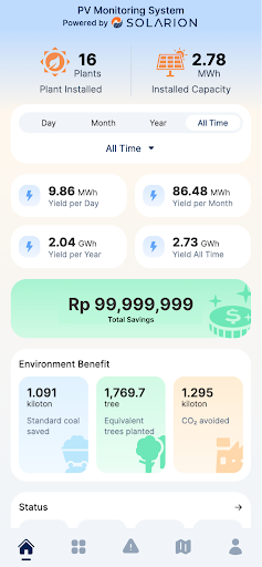 Android application PV Monitoring by SOLARION screenshort