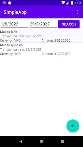 SimpleApp Screen 2