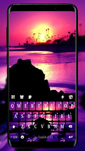 Android application Purple Beach Sunset Keyboard B screenshort
