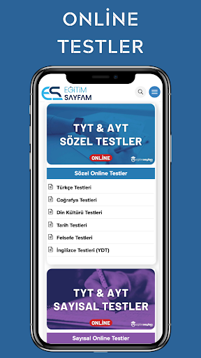 Android application YKS : TYT ve AYT Testleri Çöz screenshort