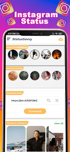 StatusSavvy-DL Social Status Screen 2