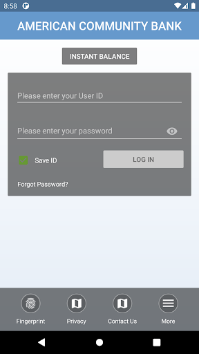 American Community Bank Mobile Screen 2