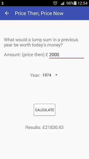 Prices & Inflation Calculator Screen 2