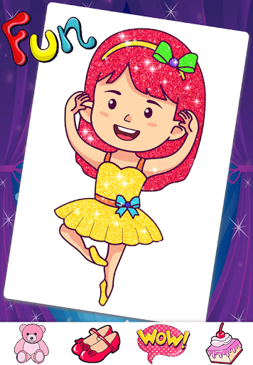 Glitter Ballerina Coloring Screen 2