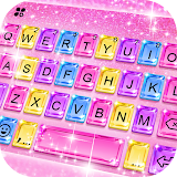 Pink Glitter Crystal Keyboard Background icon