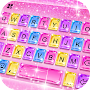 Pink Glitter Crystal Keyboard 