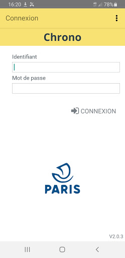 Android application Chrono screenshort