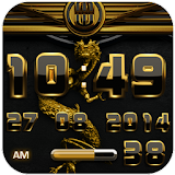 dragon digital clock gold icon