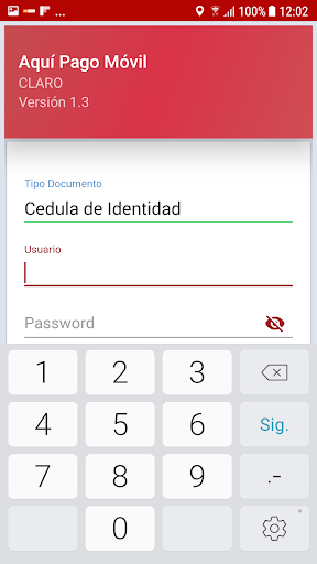 Android application Aqui Pago Movil - CLARO screenshort