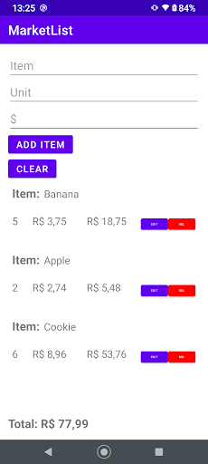 Marketlist: Simple List Screen 2