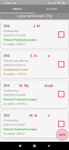 Android application Collect Order screenshort