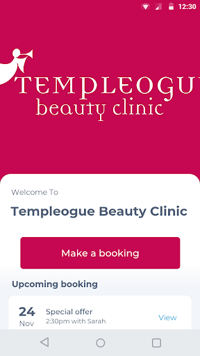 Android application Templeogue Beauty Clinic screenshort