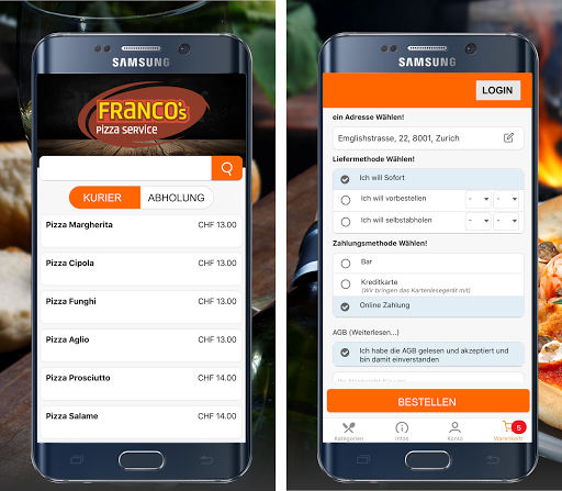 Android application Franco's Pizzeria screenshort