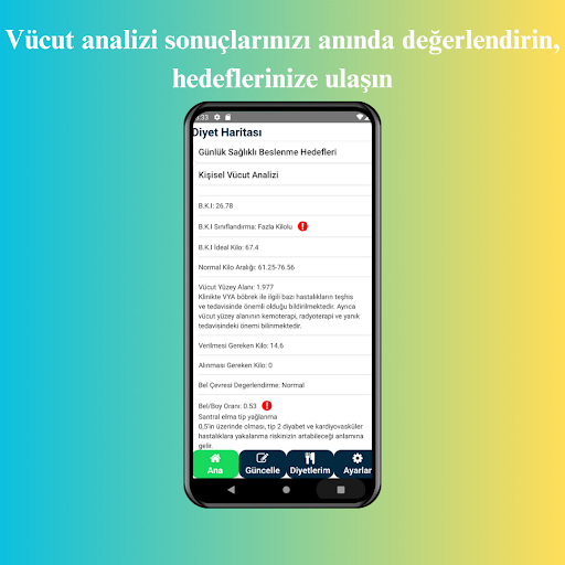 Android application Diyet Haritası screenshort