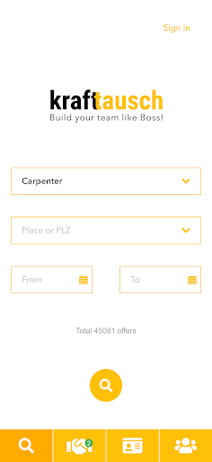 Android application Krafttausch screenshort