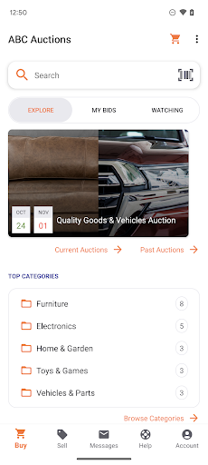 Android application ABC Auctions screenshort