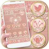 Metallic Rose Gold Launcher Heart Theme icon
