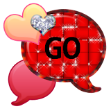 GO SMS - Red Hearts Glitter icon