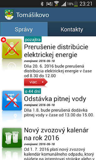 Android application Tomášikovo screenshort