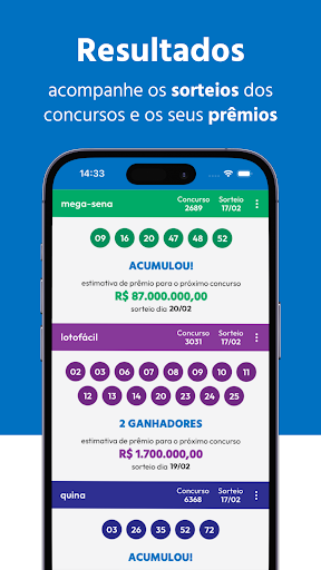 Android application Loterias: Resultados e Gerador screenshort