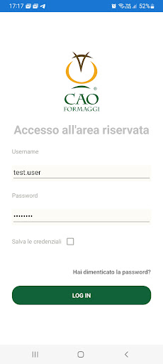 Android application CAO FORMAGGI screenshort